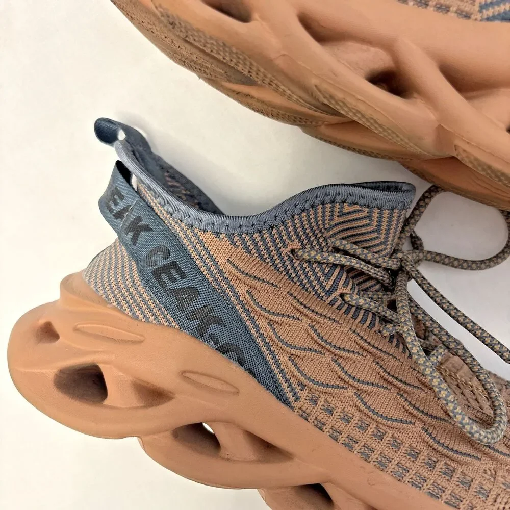 Unbranded CEAK Knit Sneakers Tan Brown Sculpted Sole Streetwear Size 9 women